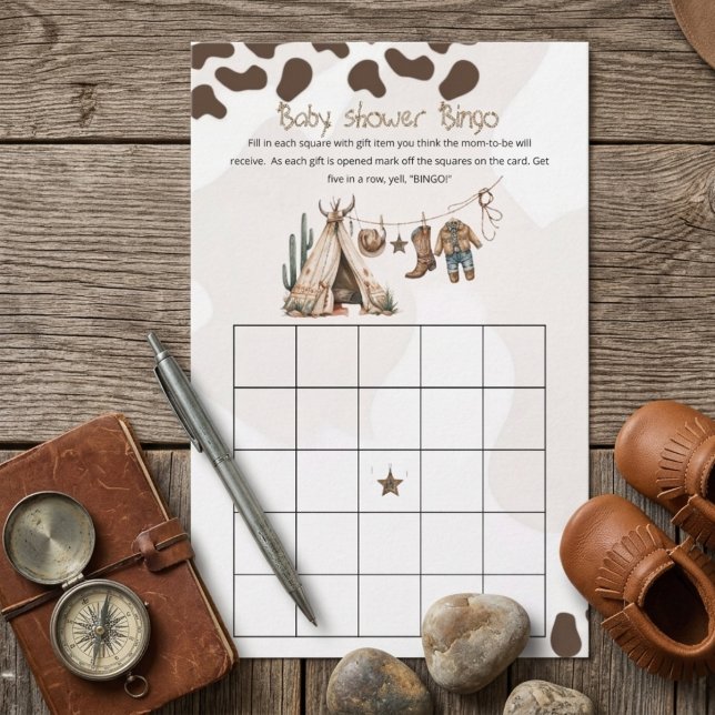 Baby Bingo Game Cowboy rustic howdy baby shower  (Skapare uppladdad)