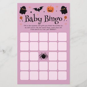 Baby Bingo Halloween Baby Väntar Baby Shower Spel