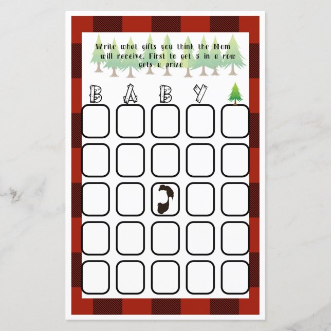 Baby Bingo Little Lumberjack Baby Shower Game (Framsida)