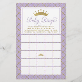 Baby Bingo, prinsessan Baby Shower Game Flygblad