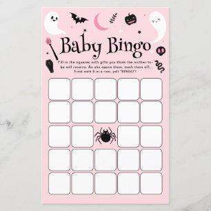 Baby Bingo Rosa Halloween Baby Shower-spel