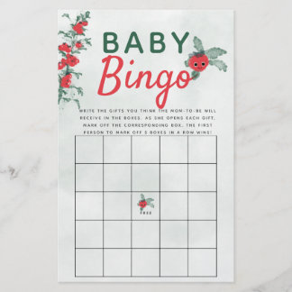 Baby Bingo Shower Game Rustic Little Tomato Vine Flygblad