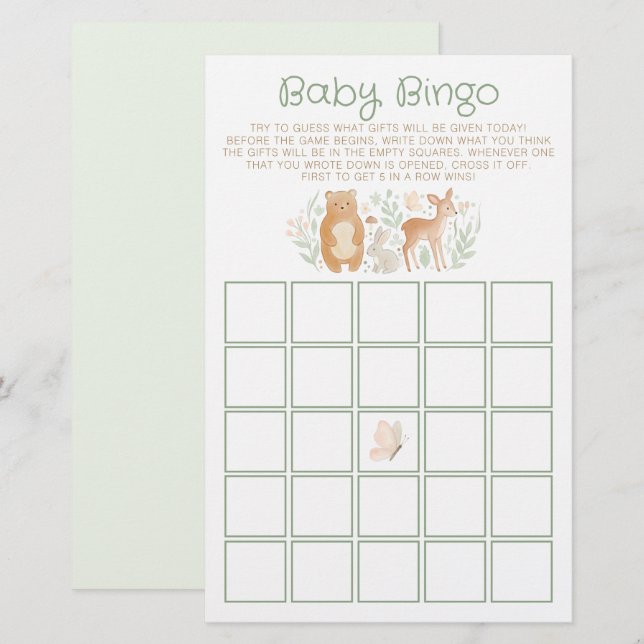 Baby Bingo Skogstematisk Bebislek (Fram/baksida)