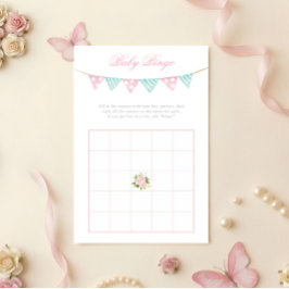 Baby Bingo-spel - Elegant Rosa Baby Shower-fest