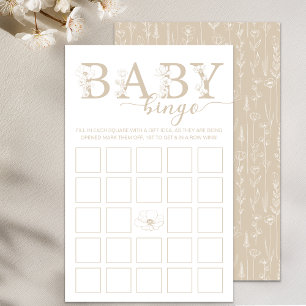 Baby Bingo-spel Taupe Wildflower