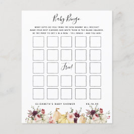 Baby Bingo | Spelet Blommigt Baby Shower