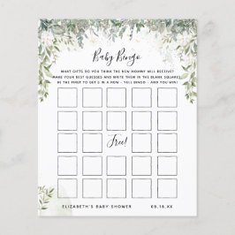 Baby Bingo | Spelet Blommigt Baby Shower