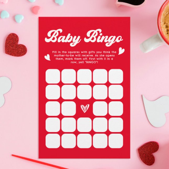Baby Bingo Valentines Baby Shower-spel (Skapare uppladdad)