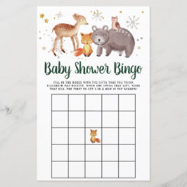 Baby Bingo Winter Woodland Animals Shower Game