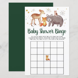 Baby Bingo Winter Woodland Animals Shower Game