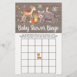 Baby Bingo Winter Woodland Animals Shower Game