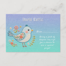 Baby Bird Blommigt Baby Shower Tilläggskort