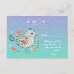 Baby Bird Blommigt Baby Shower Tilläggskort