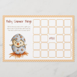 Baby Bird Hatching Neutralt Baby Shower Bingo Card