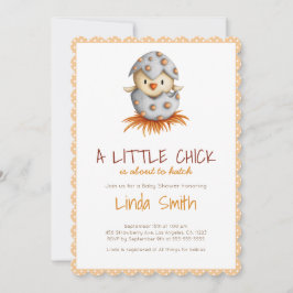 Baby Bird Nest Neutralt Scallop Baby Shower Party Inbjudningar