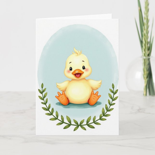 Baby Bird Oval Ram Kort (Framsida)