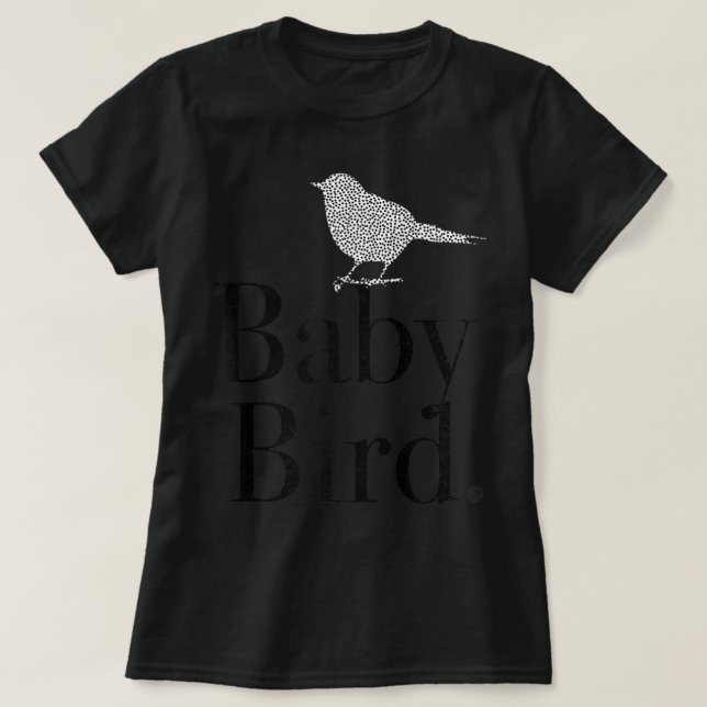 BABY BIRD - svart brev - matchande mamma, baby, mo T Shirt (Design framsida)
