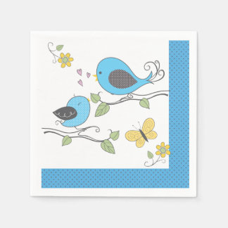 Baby Birdies Shower Napkins-Boy Pappersservett