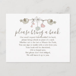 Baby Birds Baby Shower Bok Insats Begäran Kort