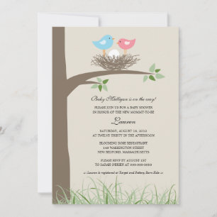 Baby Bird's Nest Baby Shower Inbjudningar
