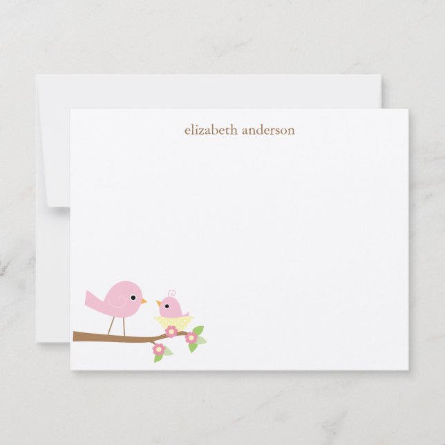 Baby Birds Nest Baby Shower Tack Anteckningskort (Framsida)