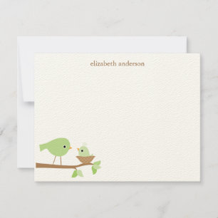 Baby Birds Nest Baby Shower Tack Anteckningskort