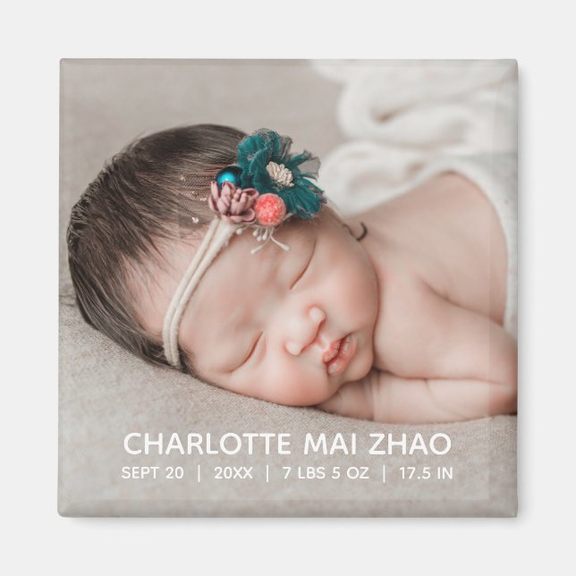 Baby Birth Annoucement Magnet (Framsidan)