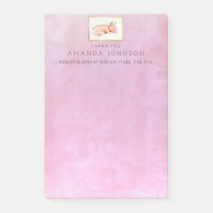 Baby Birth Annoucement Tack Gift Favor Post-it Block