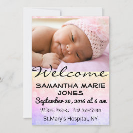 Baby Birth Announcement Girl eller Boy Customize Meddelande