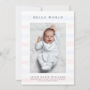 BABY BIRTH ANNOUNCEMENT Hej Pastel Rand