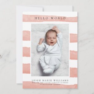 BABY BIRTH ANNOUNCEMENT Hej Watercolor Rand