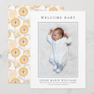 BABY BIRTH ANNOUNCEMENT Välkommen Baby Lejona blom