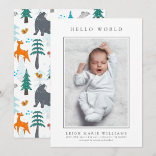 BABY BIRTH ANNOUNCEMENT Woodland Baby djur