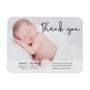 Baby Birth Notice, Tack Script Magnet