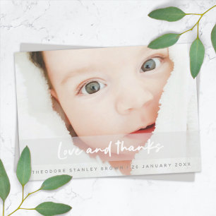 Baby Birth Photo Modern Cute New Simple White Tack Kort