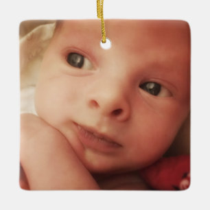 Baby Birth Stats Birth Record julfoto Julgransprydnad Keramik