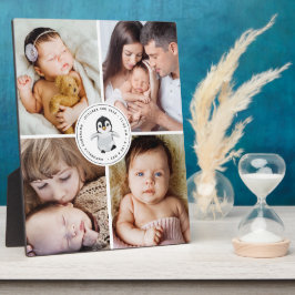 Baby Birth Stats Collage 4 Photo Penguin