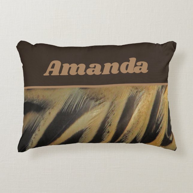 Baby Birth Stats Memento Golden Anka Feather Prydnadskudde (Framsidan)