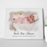 Baby Birth Stats Photo Newborn Keepsak Nursery Canvastryck<br><div class="desc">Vår personlig Baby Birth Stats Photo Newborn Keepsaky Nursery personlig Wall-avtryck kommer att hjälpa dig att fira detta speciella ögonblick då du välkomnar ditt nya paket av glädje genom att presentera perfekt heirloom-gåva för att du ska kunna vårda komen i flera år. Dekorera ditt paket av daghem med den här...</div>