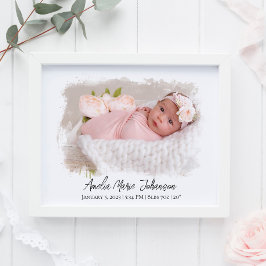 Baby Birth Stats Photo Newborn Keepsak Nursery Poster