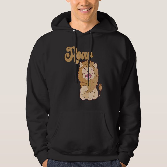 Baby Birthday One Wild Lion Animals Celebration Bo Hoodie (Framsida)