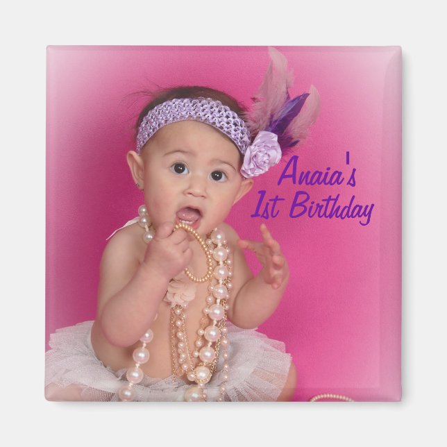 Baby Birthday Photo Magnet (Framsidan)