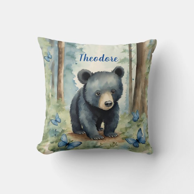 Baby Black Bear Boys Personlig Kudde (Framsida)