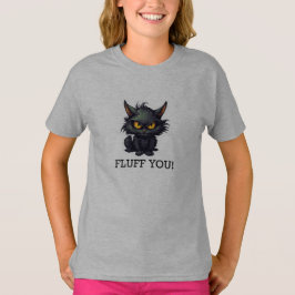 Baby Black Cat Design - flickors grundläggande T-S T Shirt