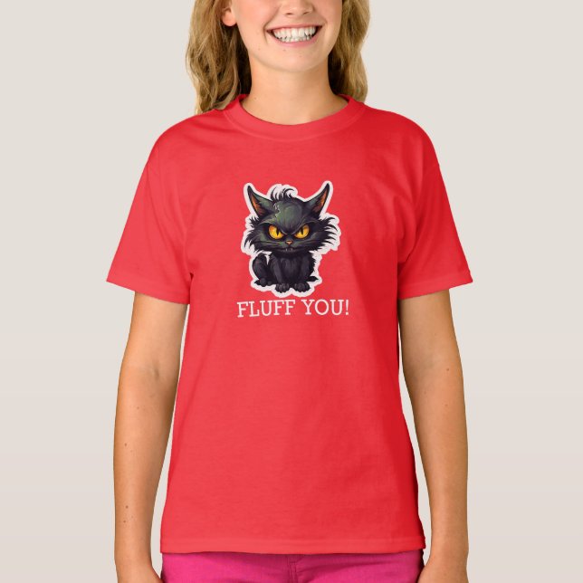 Baby Black Cat Design - flickors grundläggande T-S T Shirt (Framsida)