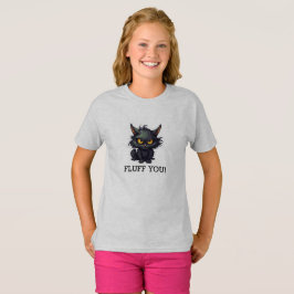 Baby Black Cat Design - flickors grundläggande T-S T Shirt