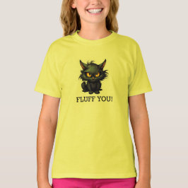 Baby Black Cat Design - flickors grundläggande T-S T Shirt