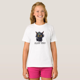 Baby Black Cat Design - flickors grundläggande T-S T Shirt