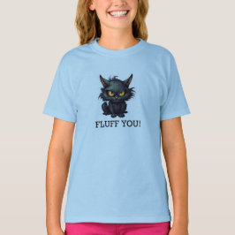 Baby Black Cat Design - flickors grundläggande T-S T Shirt