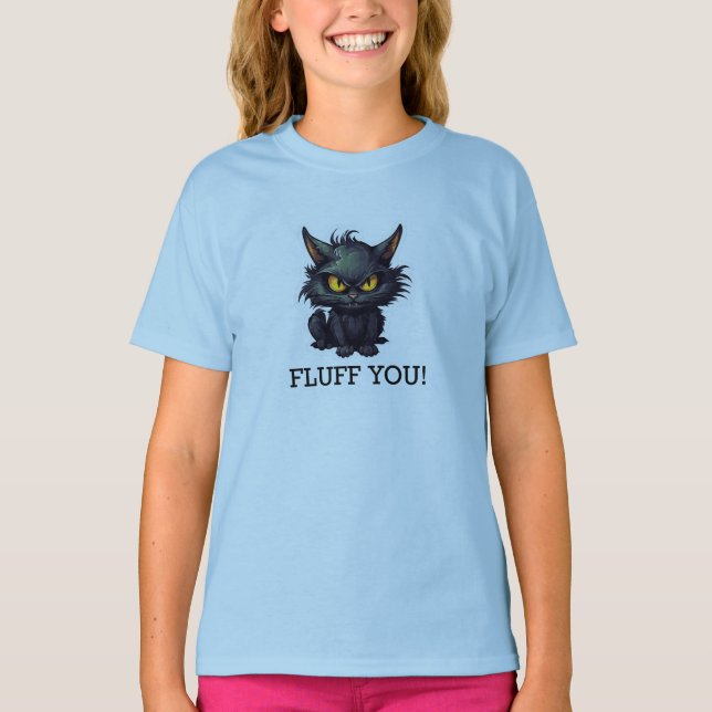 Baby Black Cat Design - flickors grundläggande T-S T Shirt (Framsida)